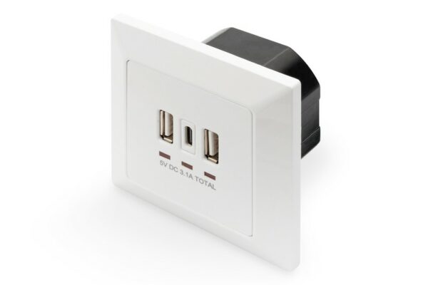 Digitus Presa Di Carica Per Smartphone / Tablet Con 2 Usb A, 1 Usb Type-C<Sup></Sup>, 3100 Ma, Up